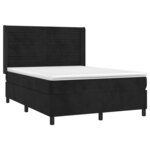 vidaXL Sommier à lattes de lit matelas et LED Noir 140x190 cm Velours
