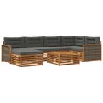 vidaXL Ensemble de canapés d'extérieur 7 Pièces Naturel et Anthracite