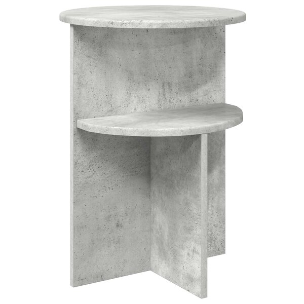 vidaXL Table d'appoint Gris béton Ø 39 5 x 55 cm Bois d'ingénierie