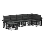 vidaXL Ensemble de canapés d'extérieur 7 pc Noir et Gris foncé