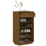 vidaXL Armoire à chaussures Marron miel 60x34x105cm Bois de pin massif