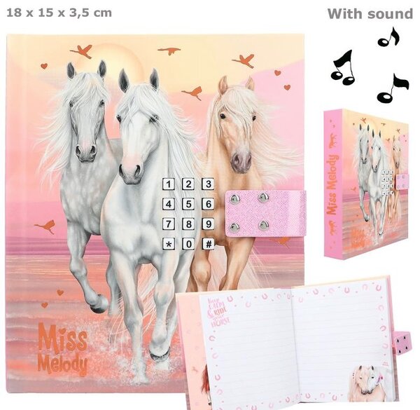 Journal intime rose avec code chevaux