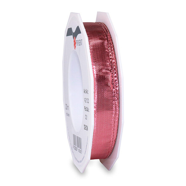 Ruban lurex laitonné devon 20-m-rouleau 15 mm  rose
