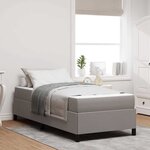 vidaXL Lit à ressorts Taupe  Noir 80 x 200 cm Tissu  Bois Engineered