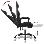 vidaXL Chaise de jeu avec repose-pied Noir Similicuir