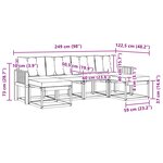 vidaXL Ensemble de canapés d'extérieur 6 Pièces Blanc et gris clair