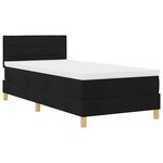 vidaXL Lit à sommier tapissier avec matelas et LED noir 100x200 cm en tissu