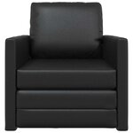 vidaXL Sofa Lit de Sol avec coussin Noir 74 x 77 x 81 cm Faux cuir