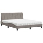 vidaXL Lit avec matelas Hanko taupe 160x200 cm tissu