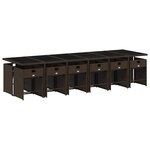 vidaXL Ensemble à manger de jardin avec coussins 13 Pièces marron rotin