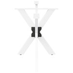 vidaXL Pied de table à manger en forme d'araignée  blanc  120 x 68 x (72-73) cm  acier