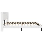 vidaXL Cadre de lit avec bandes LED Blanc 200 x200 cm Simili cuir