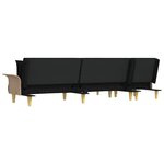 vidaXL Canapé-lit en forme de L noir 279x140x70 cm tissu
