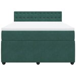 vidaXL Sommier à lattes de lit et matelas Vert foncé 160x200cm Velours