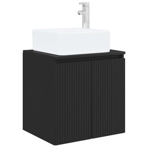 vidaXL Vanité de lavabo mural Noir 49 5 x 41 x 63 cm Bois d'ingénierie