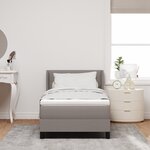Lit Box Spring vidaXL avec Matelas Taupe 80x200 cm Tissu