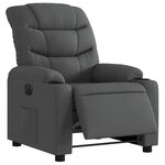 vidaXL Fauteuil inclinable électrique Gris foncé Tissu