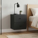 vidaXL Cabinet de chevet mural 2 Pièces Noir 33 x 34 5 x 40 cm