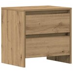 vidaXL Cabinet de chevet avec tiroir chêne artisanal 45 x 34 x 44.5 cm