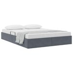 vidaXL Lit de Rangement avec stockage Gris foncé 135 x 190 cm Velours