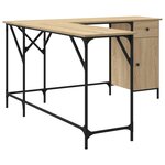 vidaXL Bureau chêne sonoma 141x141x75 cm bois d'ingénierie