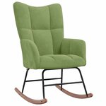 vidaXL Chaise à bascule avec repose-pied Vert clair Velours
