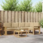 vidaXL Ensemble de canapés d'extérieur 6 Pièces Blanc et Beige
