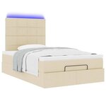 vidaXL Cadre de lit ottoman avec matelas crème 120x200cm tissu