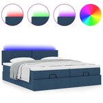 VidaXL Cadre de lit ottoman avec matelas bleu 160x200 cm tissu