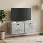 vidaXL Meuble TV mural 78 5 x 31 x 30 cm Gris béton Bois d'ingénierie