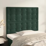 vidaXL Têtes de lit 2 Pièces Vert foncé 90x5x78/88 cm Velours