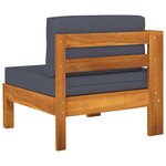 vidaXL Salon de jardin 8 Pièces avec coussins gris foncé Bois d'acacia