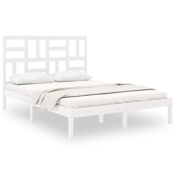 vidaXL Cadre de lit sans matelas blanc bois massif 140x200 cm