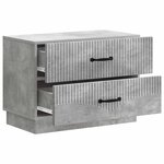 vidaXL Cabinet de chevet avec tiroir Gris béton 62 x 34 5 x 44 5 cm