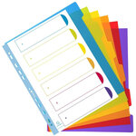 Intercalaire a4+ polypropylène coloré opaque exacompta 6 onglets neutres réinscriptibles multicolores - 1 jeu