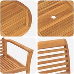 Ensemble de salle à manger de jardin de 5 pièces en bois massif Teck vidaXL