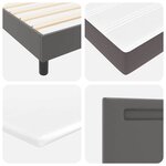 vidaXL Cadre de lit avec matelas Gris 90 x 200 cm Faux cuir