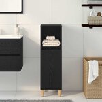 vidaXL Cabinet de Salle de Bain avec porte Chêne noir 30 x 30 x 100 cm