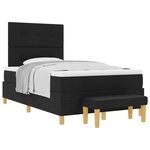 vidaXL Lit à ressorts avec matelas Noir 120 x 200 cm tissu