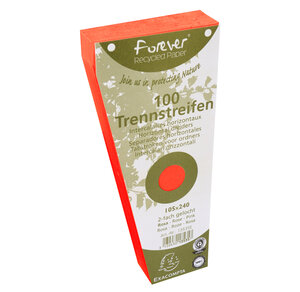 Paquet de 100 Fiches Interc.trapèze 105x240 Recy.ORANGE x 6 EXACOMPTA