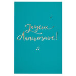 Carte joyeux anniversaire bleu et or - draeger paris