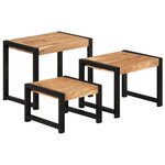 vidaXL Tables gigognes 3 Pièces Bois solide