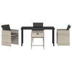 vidaXL Ensemble de salle à manger de jardin 5 pièces avec coussins gris clair en rattan synthétique