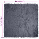 vidaXL Tapis en Peau de Mouton Synthétique Anthracite 240 x 240 cm