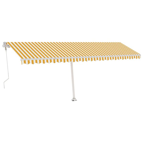 vidaXL Auvent automatique capteur de vent/LED 600x300cm Jaune et blanc