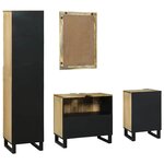 vidaXL Ensemble de mobilier de salle de bain avec tiroir 4 Pièces Marron