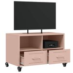 vidaXL Meuble TV rose 68x39x43 5 cm acier