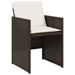 vidaXL Chaises de jardin avec coussins lot de 4 marron résine tressée