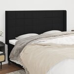 vidaXL Tête de lit avec oreilles Noir 163x16x118/128 cm Tissu