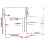 vidaXL Tête de lit capitonnée Noir 160 cm Pin massif